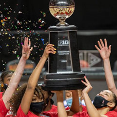 University of Maryland Women's Basketball Team winnnig the 2021 BIG Ten Championship Tournament Title